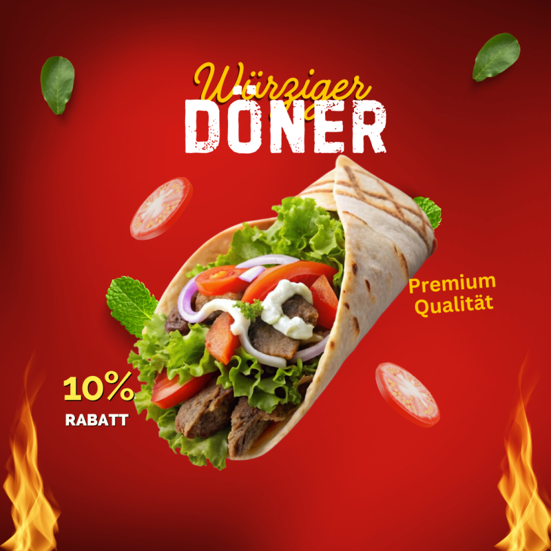 Red and Yellow shawarma Food Instagram Post (1)